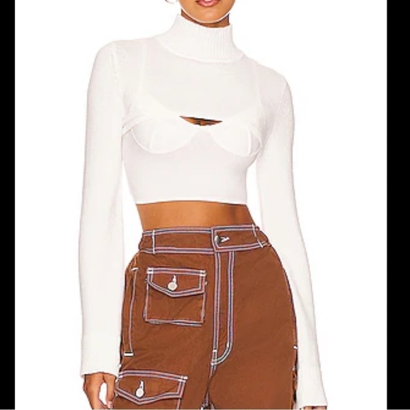 H:ours Calico Wool Cropped Sweater - Picture 2 of 8